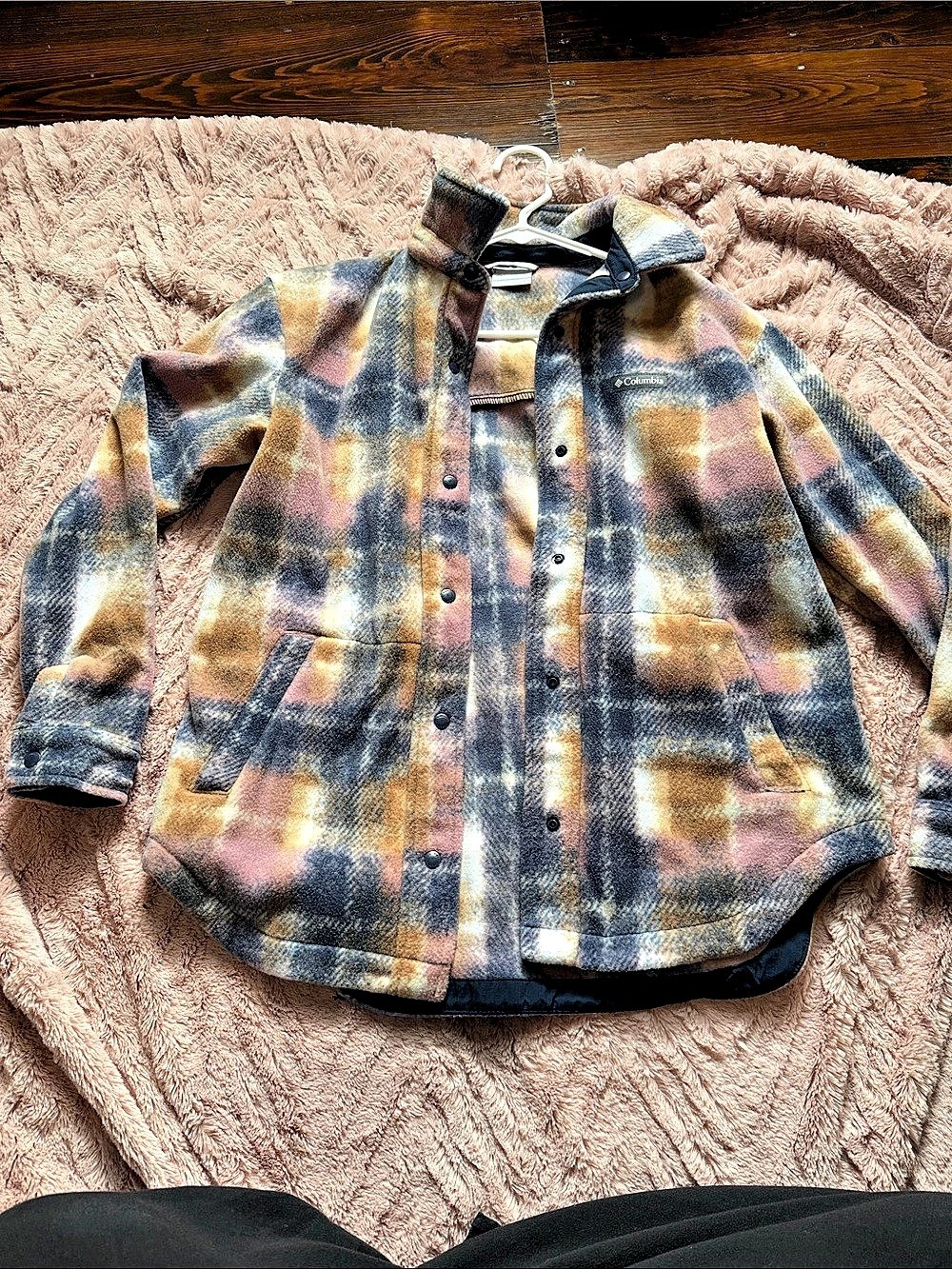 Never used. Columbia Benton Springs Shirt Jacket II Plaid in Brown & Blue